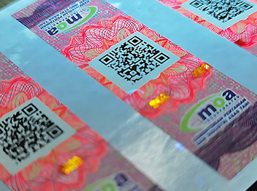 Three invisible ink colors printing on the paper label