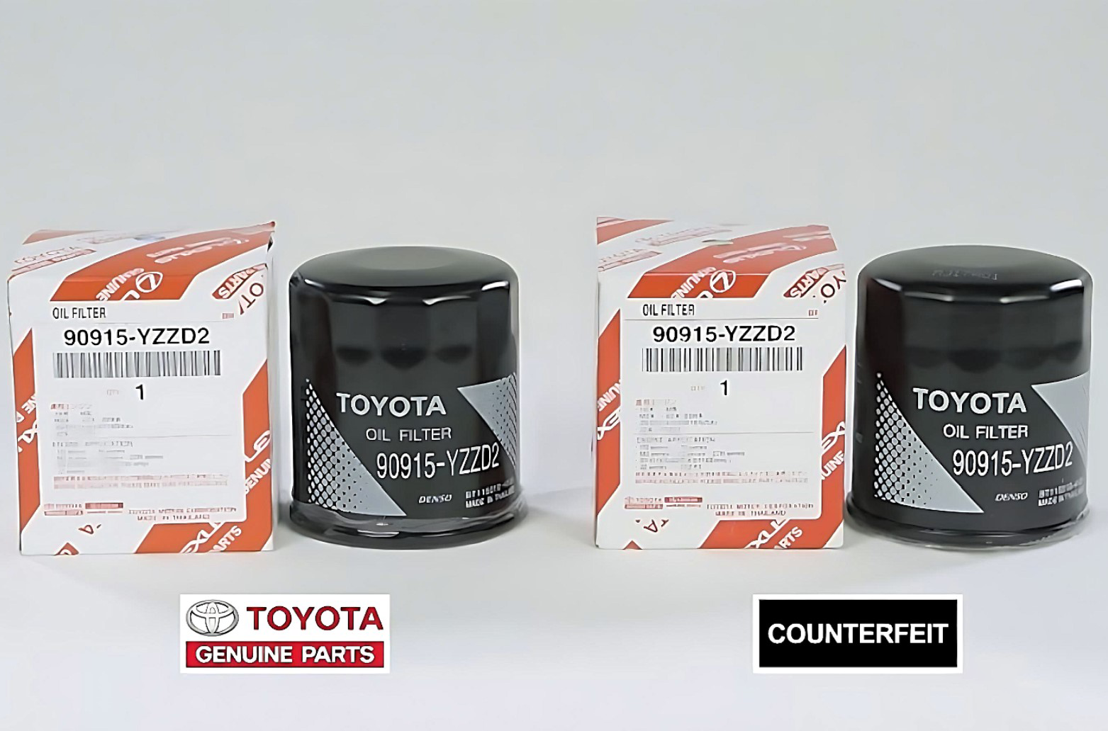 Fake Toyota oil filter