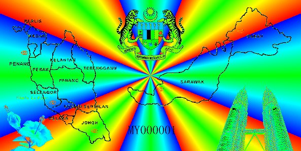 hologram sticker with Malaysian map design